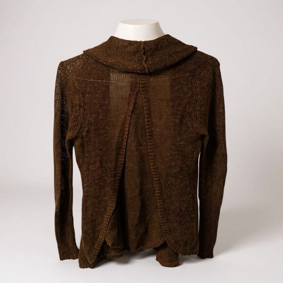 Anthro Angel of the North Brown Open-Knit Drape Cardigan XS – Layering Essential - Picture 2 of 5